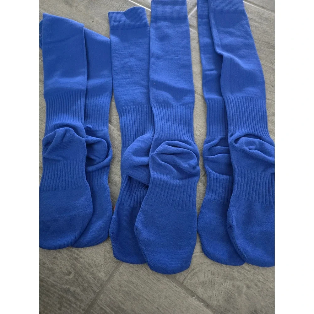 Nike Dri-FIT Athletic Socks 3 Pairs Royal Blue Over The Calf Cushioned Mens